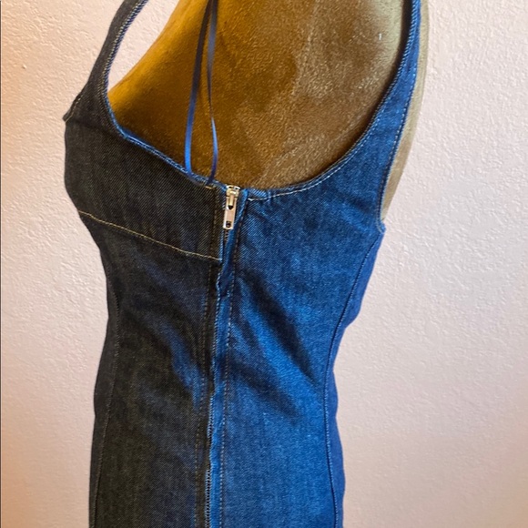 ZARA.Elegant Blue Denim Dress - Picture 5 of 10